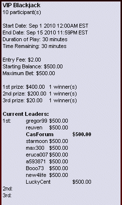 Online Casino Turniere im September 2010