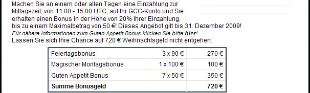 Gold Club Casino Bonus Aktionen