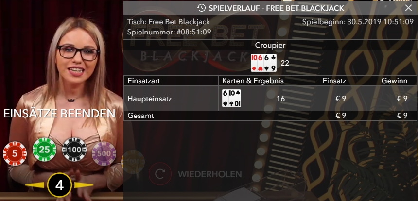 Free Bet Blackjack